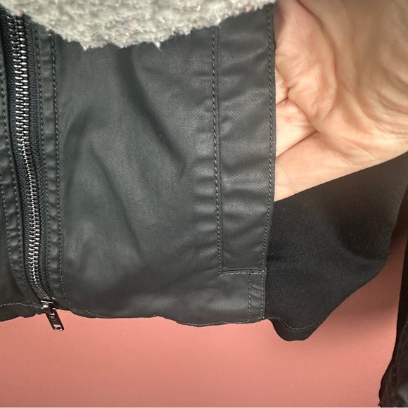 Eileen Fisher black moto jacket faux leather size XL - Picture 3 of 8